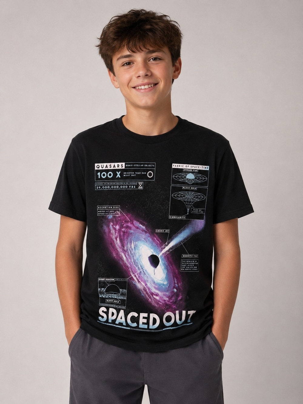 Old Navy Boys Youth “Spaced Out” Space Graphic T-Shirt – XL 14/16